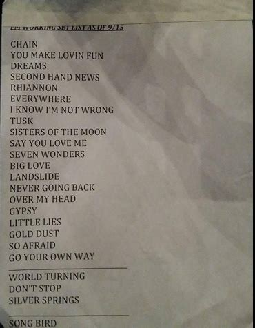 setlist stevie nicks|stevie nicks setlist 2024.